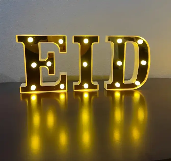 Eid LED Letter Lights - Gold - Image 2