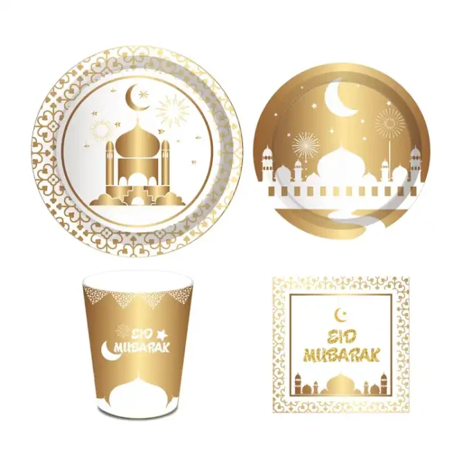 Eid Tableware - White & Gold - Image 2