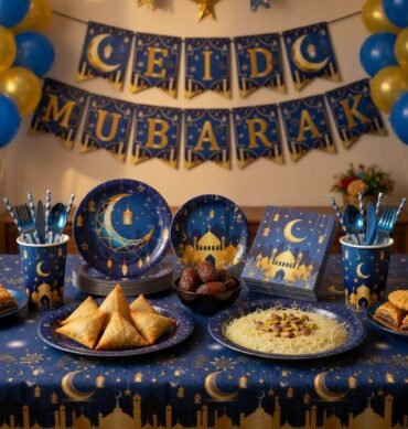 Eid Tableware - Blue & Gold