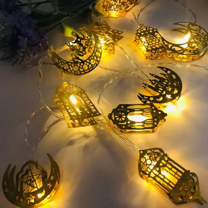 Ramadan EID Moon Star LED Lights - Warm White