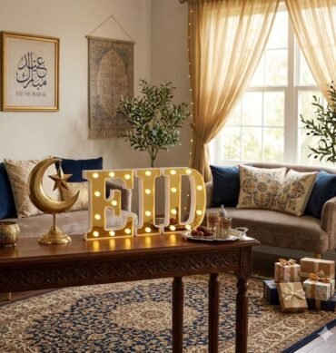 Gold and White Eid Light up Letters