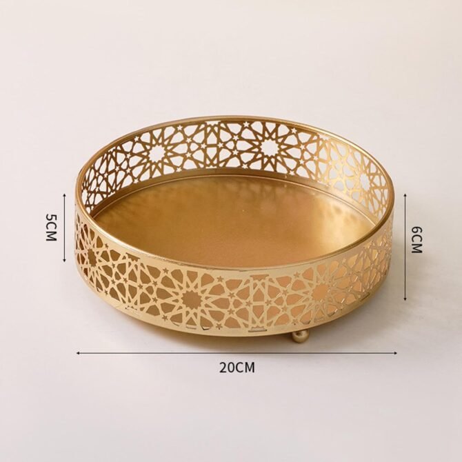 Gold Round Eid/Ramadan Serving Tray - Image 3