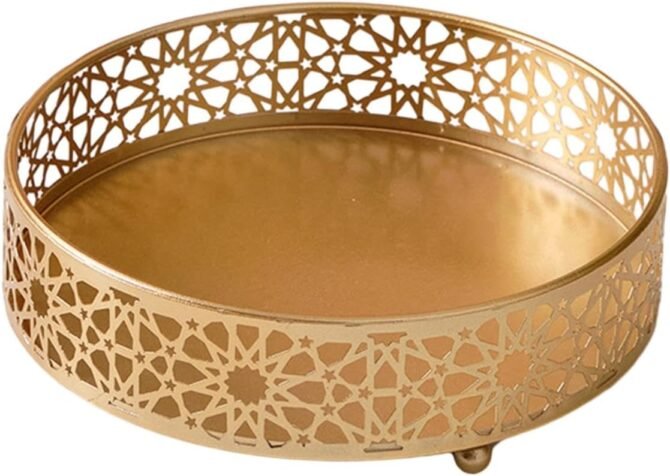 Gold Round Eid/Ramadan Serving Tray - Image 2