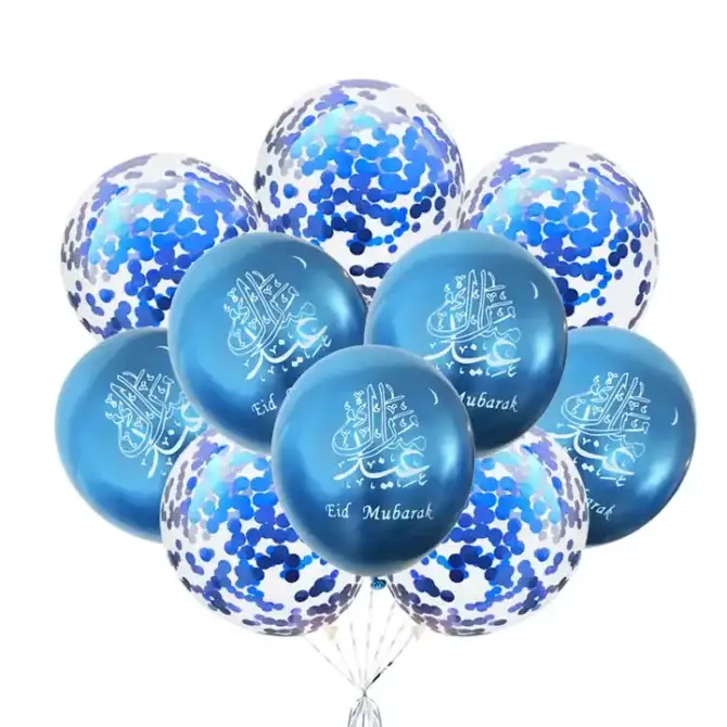 Eid Mubarak Latex Balloons - Blue