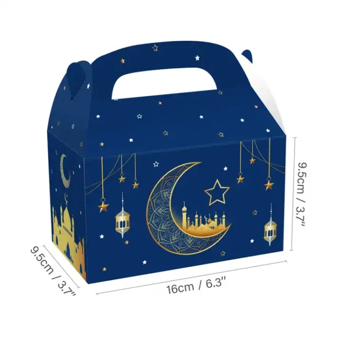 Ramadan Eid Party Favour Boxes - Blue & Gold - Image 4