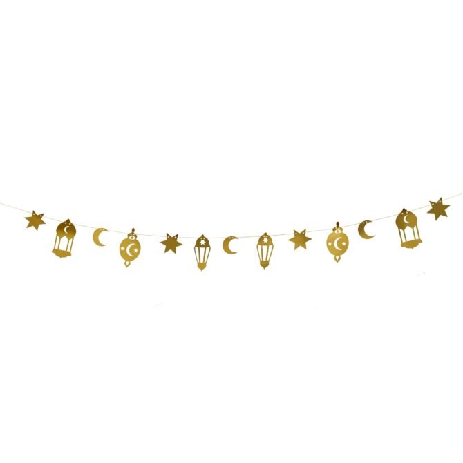 Gold Ramadan Card Garland Bunting - Image 2