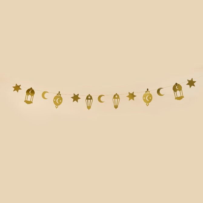 Gold Ramadan Card Garland Bunting