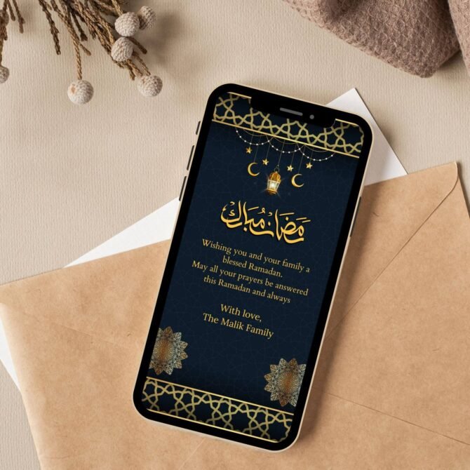 Editable Digital Ramadan Mubarak Greeting Card