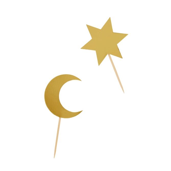 Gold Ramadan Cupcake Toppers - Image 2