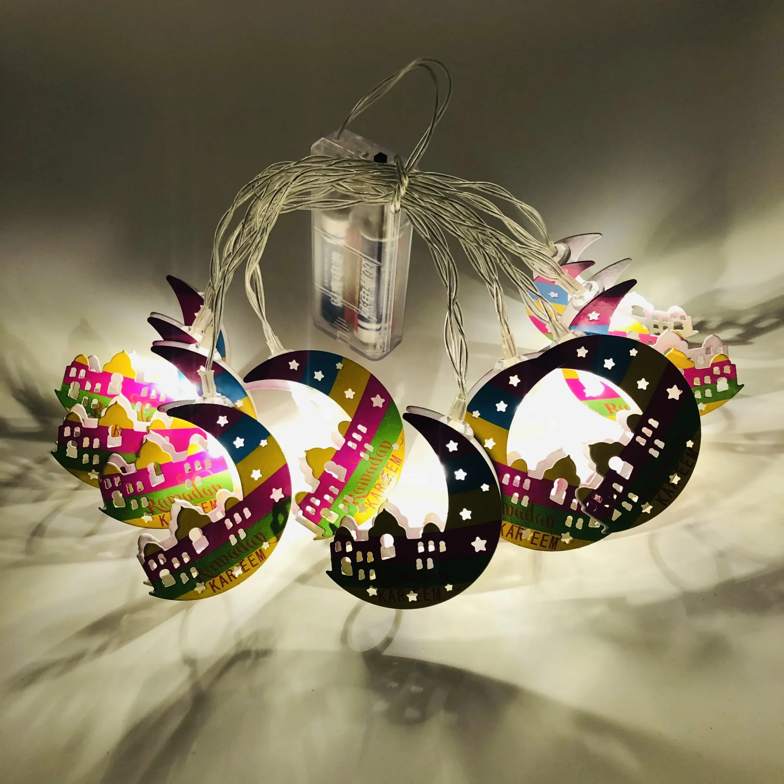 Luci Decorative Ramadan – 9,8 Ft, 20 LED A Forma Di Luna E Stella, A Batteria, Per Decorazioni Festa