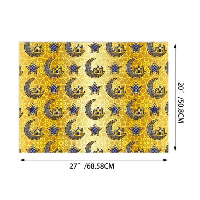 Ramadan Eid Gift Wrapping Paper - Blue & Gold - Image 3