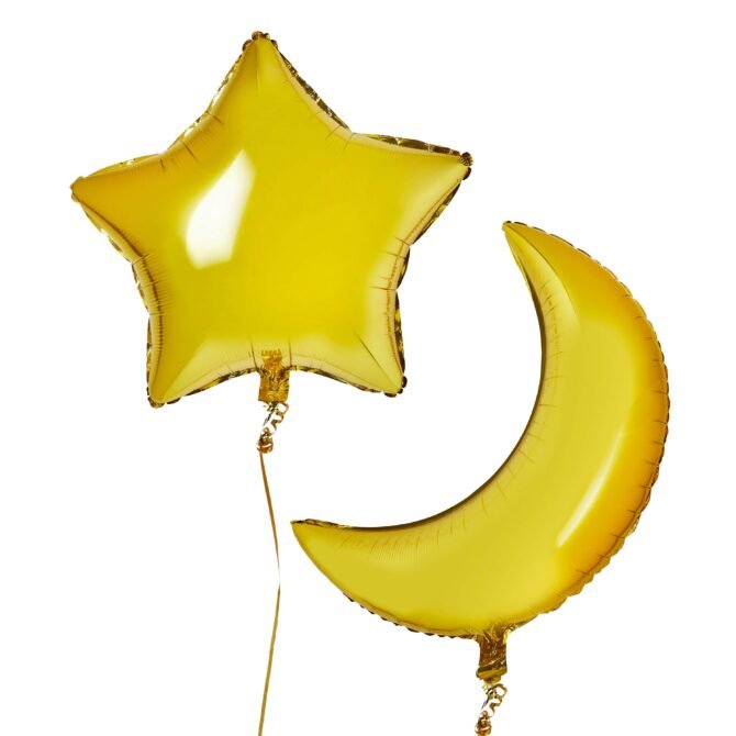 Eid Ramadan Moon Star Foil Balloon Set