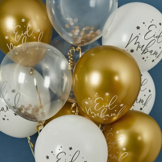 Eid Mubarak Balloons – Pack of 12 - Image 2