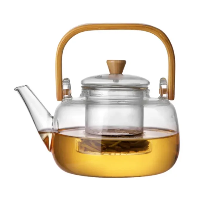 Transparent Glass Tea Pot with 6 Cups - Image 4