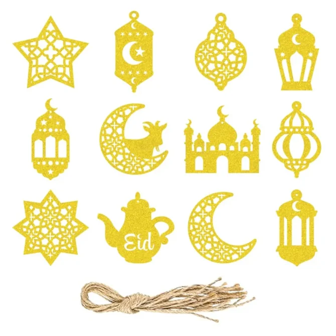 Gold Glitter Islamic Hanging Decoration - Image 3