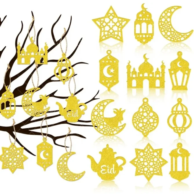 Gold Glitter Islamic Hanging Decoration