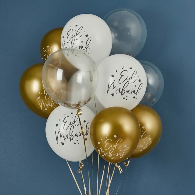 Eid Mubarak Balloons – Pack of 12