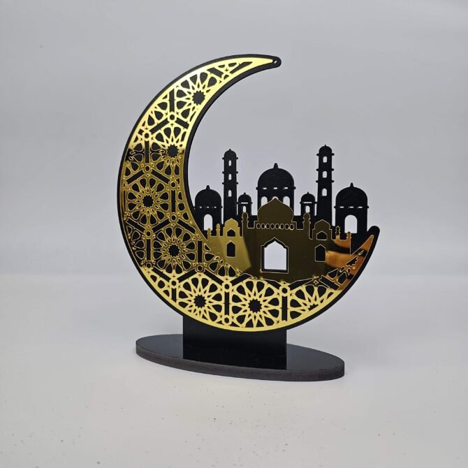 Black Gold Moon Mosque Table Decoration