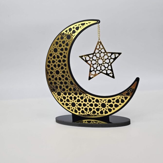 Black Gold Moon Star Table Decoration