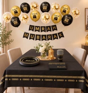 Black and Gold Hajj Umrah Tableware