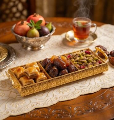 Gold Snack Serving Tray with 3 Compartments