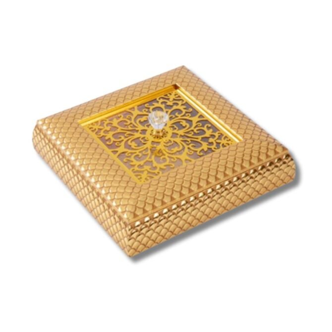 Gold Square Tray with Acrylic Lid