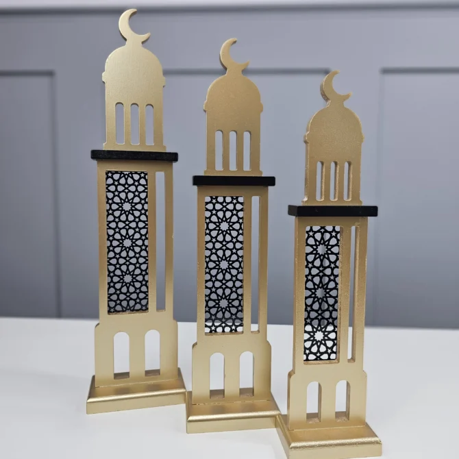 Gold Wooden Minaret Set of 3