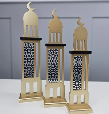 Gold Wooden Minaret Set of 3