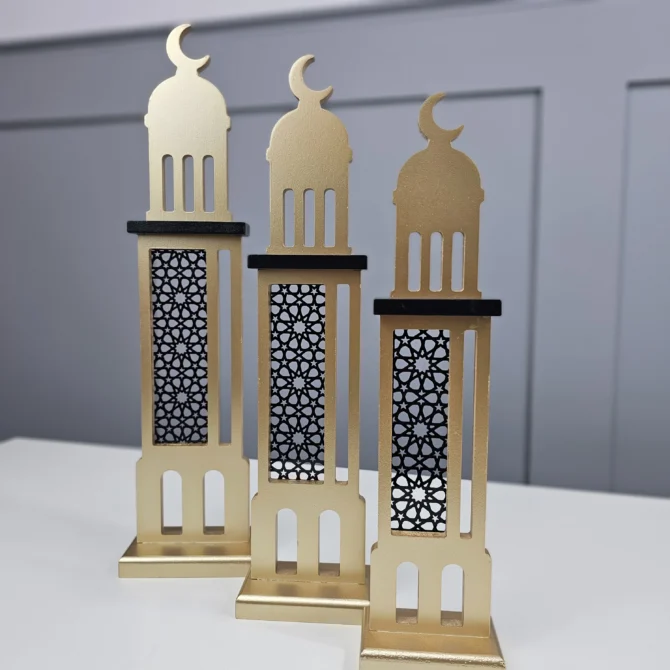 Gold Wooden Minaret Set of 3 - Image 2