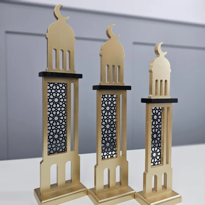 Gold Wooden Minaret Set of 3 - Image 3