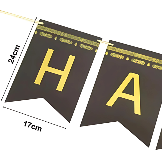 Black and Gold Hajj Mubarak Banner - Image 2