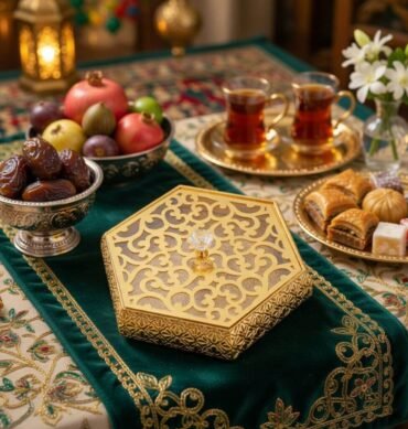 Hexagonal Gold Tray / Storage Box