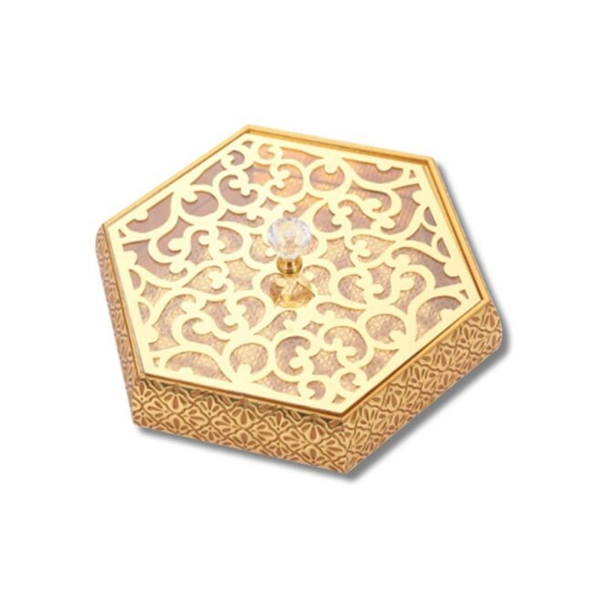 Hexagonal Gold Tray / Storage Box