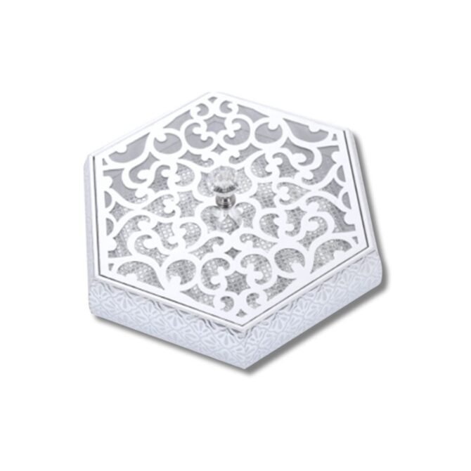 Hexagonal Silver Tray / Storage Box