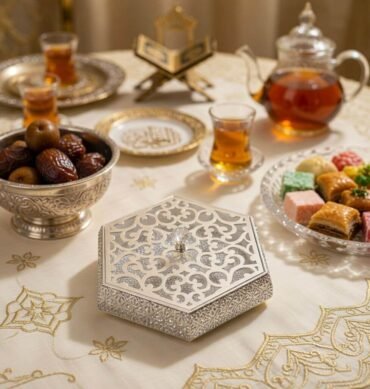 Hexagonal Silver Tray / Storage Box