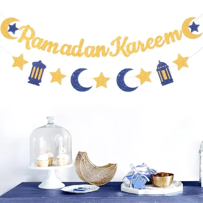 Gold and Blue Ramadan Kareem Banner Set