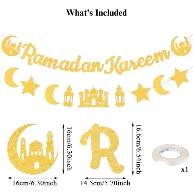 Gold Ramadan Kareem Banner Set - Image 2