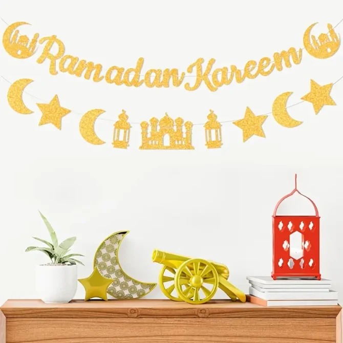 Gold Ramadan Kareem Banner Set