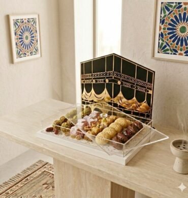 Rectangular Tray with Kaaba and Acrylic Lid