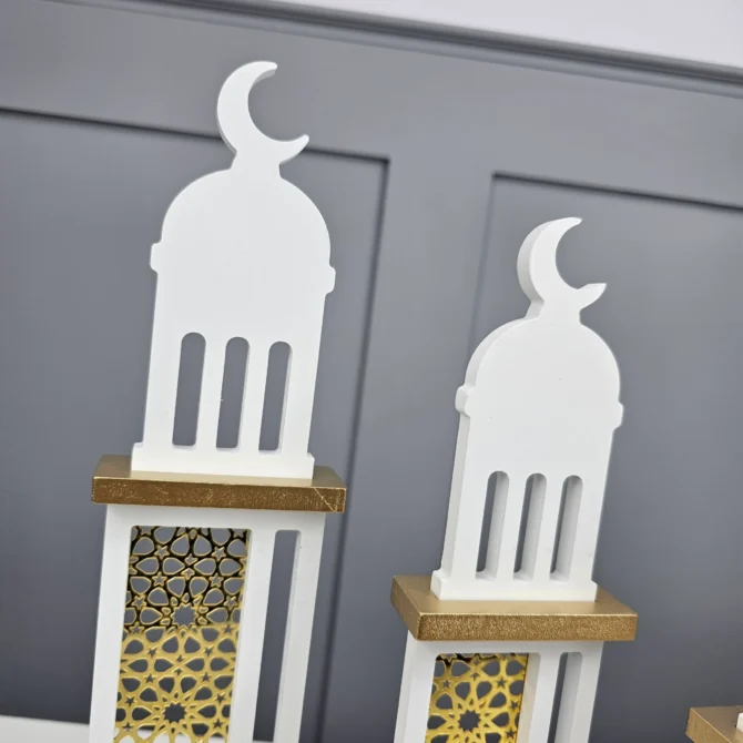 White Wooden Minaret Set of 3 - Image 2