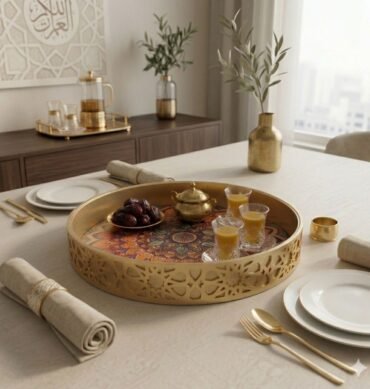 Wooden Patterned Tray with Acrylic Lid - Multicolour