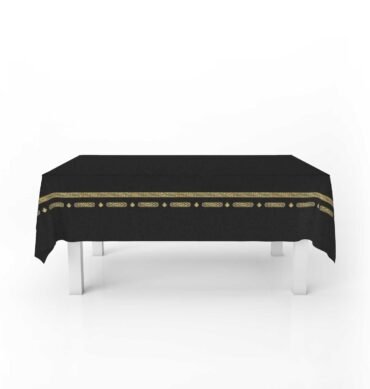 Black and Gold Table cover for Ramadan, Umrah and Hajj