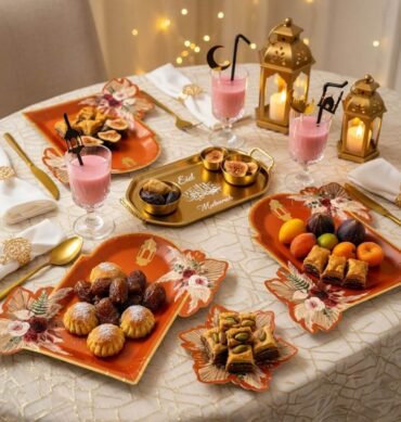 Arch Shaped Coral Serving Plate For Ramadan Eid