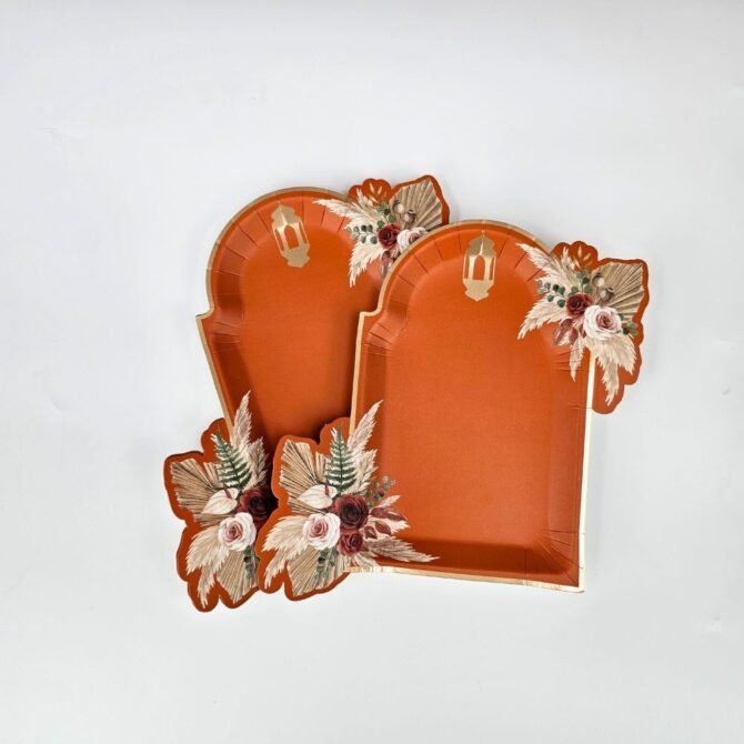 Arch Shaped Coral Serving Plate For Ramadan Eid