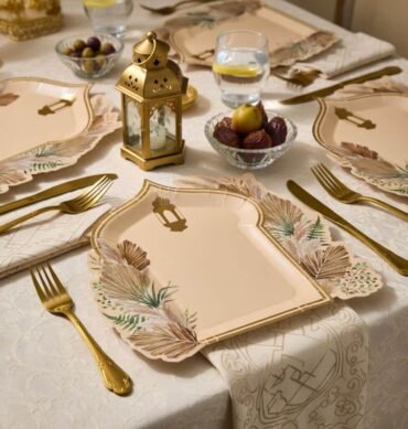 Arch Shaped Floral Plate For Ramadan Eid