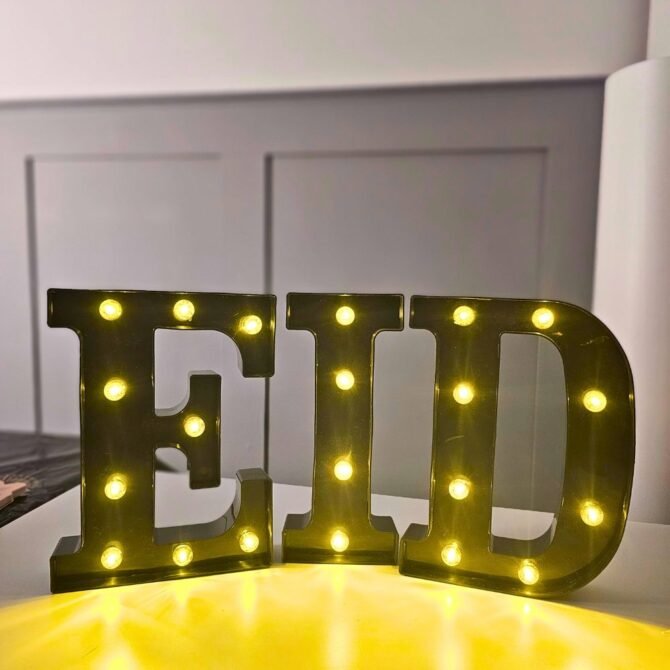Eid LED Letter Lights - Black - Image 2
