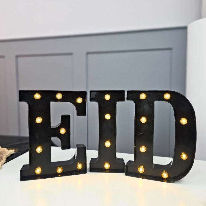 Eid LED Letter Lights - Black