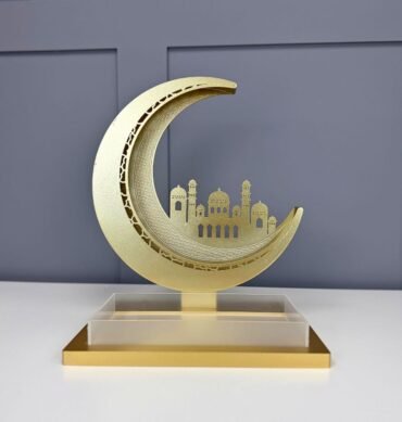 Gold Crescent Moon and Mosque Acrylic Tray
