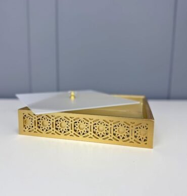 Gold Serving Tray with Acrylic Lid