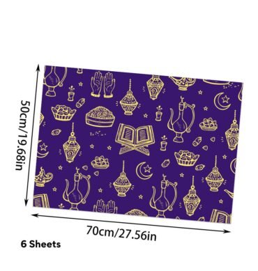 Islamic Gift Wrapping Paper - Purple and Gold
